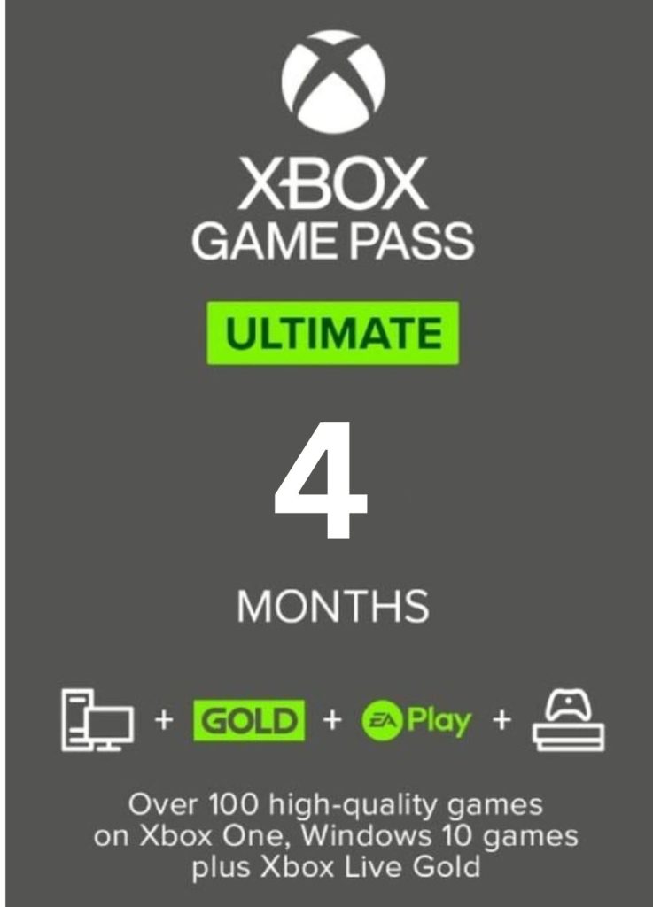 Xbox game pass ultimate 4 month membership digital code the game keys