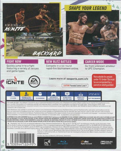 UFC 4 PS4 Disc - (New) - Image 2
