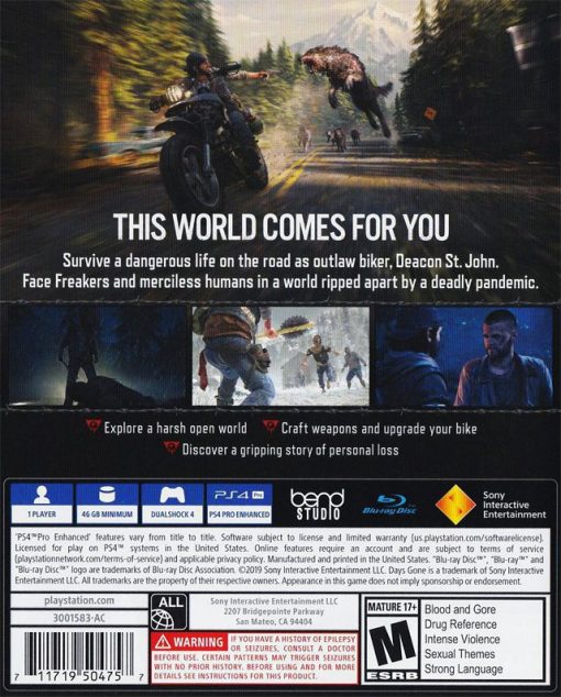 Days Gone PS4 Disc - (New) - Image 2