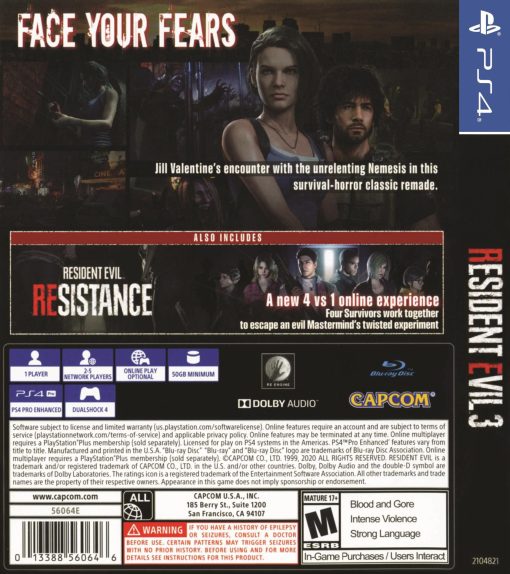 Resident Evil 3 Remake PS4 Disc - (New) - Image 2