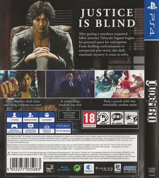 Judgment PS4 Disc - (New) - Image 2