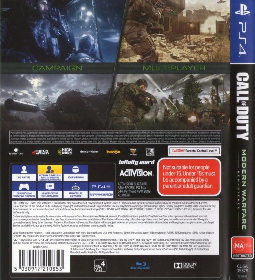 Call Of Duty: Modern Warfare Remastered PS4 Disc - (New) - Image 2
