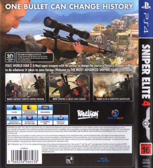 Sniper Elite 4 PS4 Disc - (Pre-Owned) - Image 2