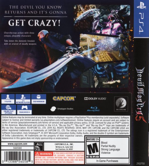 Devil May Cry 5 PS4 Disc - (New) - Image 2