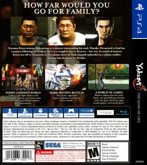 Yakuza 6 The Song of Life PS4 Disc - (New) - Image 2