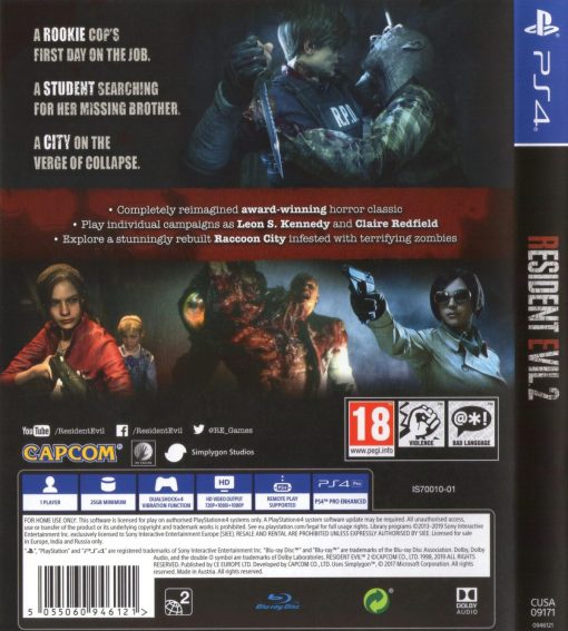 Resident Evil 2 PS4 Disc - (New) - Image 2