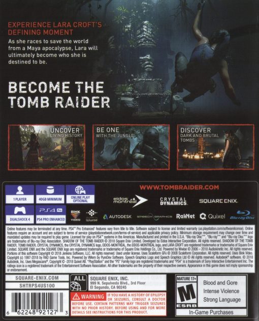 Shadow of the Tomb Raider PS4 Disc - (Pre-Owned) - Image 2