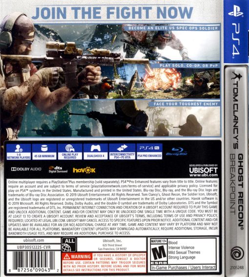 Tom Clancy’s Ghost Recon Breakpoint PS4 Aurora Edition Disc - (New) - Image 2